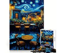 Starry Night Cafe Terrace 1000 Piece Jigsaw Puzzle for Adults Brain Challenge Toy Group Play Clear Cut Lovely Present 38x26cm