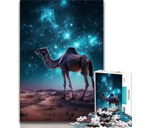 Starry Night Camel 1000 Piece Jigsaw Puzzles for Adults & Teens,Brain Intelligence Challenge Addictive Toys for Home Decoration (50x75cm)