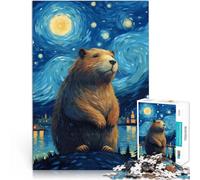 Starry Night CapybaraJigsaw Puzzles 1000 Pieces for teenagers Educational Family Game is ideal as a gift for the whole family 38x26cm