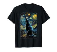 Starry Night Cat Van Gogh Style Cat Lovers, Cat Mom, Cat Dad T-Shirt