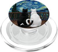 Starry Night Cats Heart Van Gogh Impressionist Art PopSockets PopGrip for MagSafe