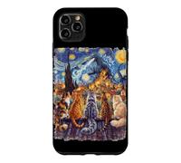 starry night cats looking at kaiju vangogh rooftop funny Case for iPhone 11 Pro Max