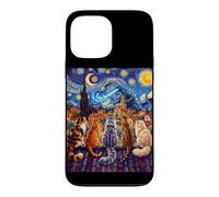 starry night cats looking at kaiju vangogh rooftop funny Case for iPhone 13 Pro Max
