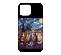 starry night cats looking at kaiju vangogh rooftop funny Case for iPhone 16 Pro Max