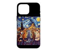starry night cats looking at kaiju vangogh rooftop funny Case for iPhone 16 Pro Max