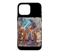 starry night cats looking at kaiju vangogh rooftop funny Case for iPhone 16 Pro Max