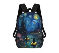 Starry Night Cats on Toast Backpack, 3D Printed School Bag, School Lunch Bag, Travel Backpack, Friends Backpack, School Backpack for Girls And Boys 17inch