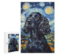 Starry Night Cocker Spaniel Art Print -1 Puzzle 1000 Teile Schwer Puzzle Spielzeug Lernspiel Impossible Herausforderungsspielzeug Für Erwachsene Kinder 1000 PCS