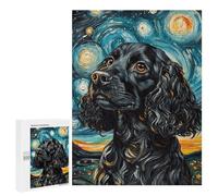 Starry Night Cocker Spaniel Art Print -2 Puzzle 1000 Teile Schwer Puzzle Spielzeug Lernspiel Impossible Herausforderungsspielzeug Für Erwachsene Kinder 500 PCS