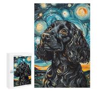 Starry Night Cocker Spaniel Art Print -2 Puzzle 1000 Teile Schwer Puzzle Spielzeug Lernspiel Impossible Herausforderungsspielzeug Für Erwachsene Kinder 1000 PCS