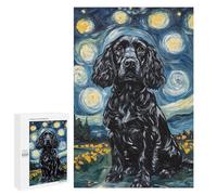 Starry Night Cocker Spaniel Art Print-5 Puzzle 1000 Teile Schwer Puzzle Spielzeug Lernspiel Impossible Herausforderungsspielzeug Für Erwachsene Kinder 1000 PCS