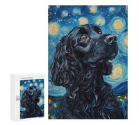 Starry Night Cocker Spaniel Art Print Puzzle 1000 Teile Schwer Puzzle Spielzeug Lernspiel Impossible Herausforderungsspielzeug Für Erwachsene Kinder 300 PCS