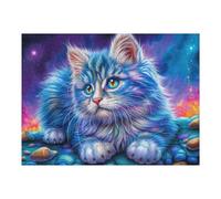 Starry Night Colorful Cat 500 Piece Pack Classic Jigsaw Puzzle Couple Puzzle Partners Ultra Difficult Wall Decor Easter New Year Paperboard Material 500 PCS