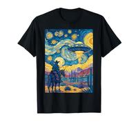Starry Night Cowboy UFO Alien Western Sci Fi Mashup Van Gogh T-Shirt