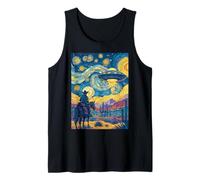 Starry Night Cowboy UFO Alien Western Sci Fi Mashup Van Gogh Tank Top