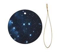 Starry Night Deep Outer Space Full Double-Sided Printed Diameter 7.3cm Holiday Party Decoration Halloween And Christmas Ceramic Circular Pendant