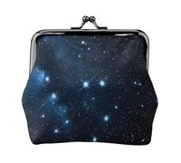 Starry Night Deep Outer Space Full Double-Sided Printed Pattern Women's and Girls' Fashionable Leather Kiss Lock Coin Purse Card Bag