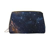 Starry Night Deep Outer Space Printed Small Makeup Bag Portable Leather Make up Bag Travel Zipper Cosmetic Bags Organizer for Women