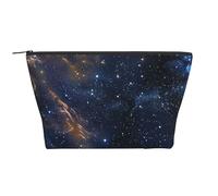 Starry Night Deep Outer Space Printed Travel Makeup Bag Trapeze Cosmetic Bag Makeup Case Toiletry Bag Organiser for Women