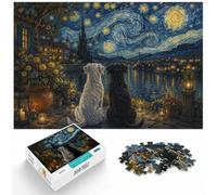 Starry Night Dogs Vivid Jigsaw Puzzle for Adults, 1000pcs (70x50cm) | For winter weekends, this adult jigsaw puzzle with 1000 pieces makes a thoughtful puzzle gift for adults.