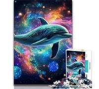 Starry Night Dolphin 1000 Piece Jigsaw Puzzles for Adults & Teens,Family Game Stress Reliever Difficult Challenge Artists Collection,Fine Art (50x75cm)