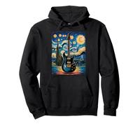 Starry Night Electric Guitar - Rock Music Meets Van Gogh Pullover Hoodie