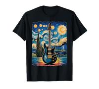 Starry Night Electric Guitar - Rock Music Meets Van Gogh T-Shirt
