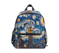 Starry Night Empire State Building Toddler Backpack, Boy Backpack Preschool Bag Kindergarten Schoolbag Nursery Travel Bag for Girl