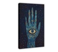 Starry Night Evil Eye Print - Meditation Art Canvas Poster Bedroom Decor Landscape Office Room Decor Gift 24x36inch(60x90cm)