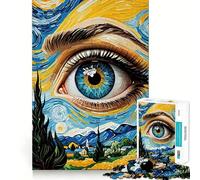 Starry Night Eye Landscape Jigsaw Puzzles for Teenagers 1000 Piece Strong Logic Toy Stress Release Clear Edge Classic Gift 38x26cm