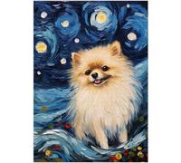 Starry Night German Spitz Jigsaw Puzzle 1000 Pieces for Adults - Funny Jigsaw Puzzles Learning & Fun Educational Toys Gift