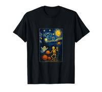 Starry Night Ghost Skeleton Spooky Halloween Costume T-Shirt