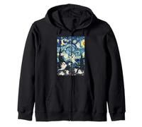 Starry-Night Ghosts | Spooky Halloween Haunted Sky Zip Hoodie