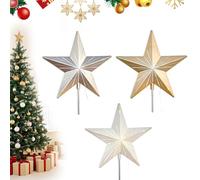 Starry Night Gingerbread Tree Topper - 5-Point Resin Star, Battery Operated Dual-Sided Decor with Auto Timer, Fits All Tree Sizes, Elegant for Home Holiday Magic & Party Decor(3pcs)