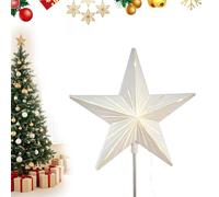 Starry Night Gingerbread Tree Topper - 5-Point Resin Star, Battery Operated Dual-Sided Decor with Auto Timer, Fits All Tree Sizes, Elegant for Home Holiday Magic & Party Decor(1pc-b)