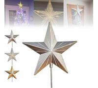 Starry Night Gingerbread Tree Topper - 5-Point Resin Star with Auto Timer, Whimsical Holiday Magic Christmas Tree Decorations, Fits All Tree Sizes,Gift for Home Holiday Party Decor (Silver-1pcs)