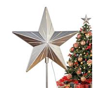 Starry Night Gingerbread Tree Topper, Illuminated Twinkle Led Acrylic Star With Sparkling Lights, Warm White Lights Tree Topper, For Christmas Tree gold