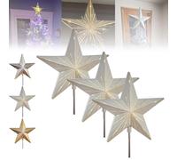 Starry Night Gingerbread Tree Topper - Whimsical Holiday Magic, 5-Point Resin Star with Auto Timer, Battery Operated Christmas Tree Decoration for Home Holiday Magic & Party, Home Gifts(3PCS-White)