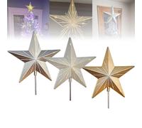 Starry Night Gingerbread Tree Topper - Whimsical Holiday Magic, 5-Point Resin Star with Auto Timer, Battery Operated Christmas Tree Decoration for Home Holiday Magic & Party, Home Gifts(3PCS)