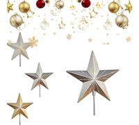 Starry Night Gingerbread Tree Topper Whimsical Holiday Magic, 5 Point Resin Tree Top Star with Auto Timer, Elegant Gift for Home Holiday Magic(Silver)