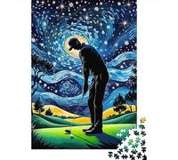 Starry Night Golf Player 1000 Piece Jigsaw Puzzle Paper for Adults Relax Decor Gift 52x38cm/1000pcs