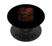 Starry Night Halloween Raccoon Shirt Funny Pumpkin Van Gogh PopSockets Adhesive PopGrip