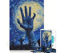 Starry Night Hand Graveyard 1000 Piece Jigsaw Puzzles for Adults Teenagers Cognitive Toy Leisure Fun Pattern Assembly Festive Gift 38x26cm