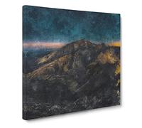 Starry Night in the Dolomites Canvas Print | Gallery Wrapped 30mm Frame Wall Art | 20x20 inches | Ready to Hang | Abstract Picture | Living Room Bedroom Lounge Office