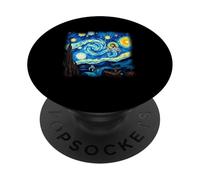 Starry Night Jesus Art Van Gogh Style Art Faith Bible PopSockets Adhesive PopGrip