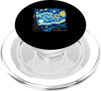Starry Night Jesus Art Van Gogh Style Art Faith Bible PopSockets PopGrip for MagSafe