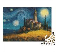 Starry Night Landscape 1000 Piece Jigsaw Puzzles Colorful Birds Mosaic Art for Adults Educational Game Home Decoration Difficult Challenging Male And Female Birthday 52x38cm/1000pcs Gifts