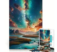 Starry Night Landscape 1000 Piece Jigsaw Puzzles for Adults Jigsaw Strong Logic Toy Group Play Clear Edge Perfect Present 50x75cm