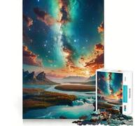 Starry Night Landscape Adults Puzzles 1000 Piece Jigsaws Brain Teaser Home Pastime Image Assembly Memorable Gift 38x26cm