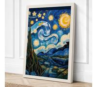 Starry Night Landscape Modern Canvas Wall Art Print 30x20 Inch (76 x 51 cm)